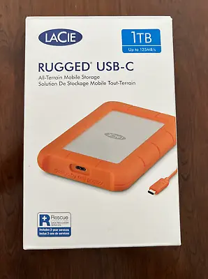 £50 • Buy LACIE Rugged USB-C Hard Drive 1TB