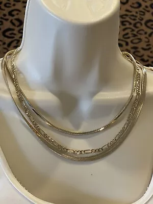 On 34th (Macys)Three Row Chain Necklace Gold Tone 29” +2” Extender NWT! • $22.50