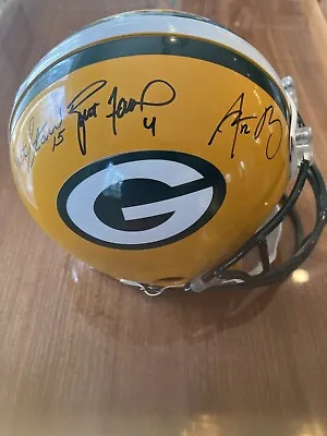 Starr/favre/rodgers Signed Authentic Green Bay Packers Nfl Helmet 🏈free Ship! • $5899