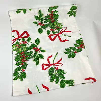 Vera Neumann Holly Berry Christmas Holiday Table Runner Reversible 70  X 14  • $21.95