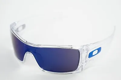 Excellent! Oakley Batwolf Polished Clear Blue Icon/Ice Iridium Sunglasses OO9101 • $105