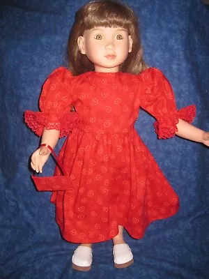 Red Dress- Stars And Spirals And Lace With Matching Purse-Fits 23  My Twinn Doll • $15.99