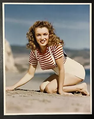 1945 Marilyn Monroe Original Photo Andre Dienes Striped Shirt Zuma Beach • $400