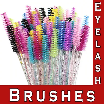 Disposable Eyebrow Mascara Wands Eyelash Brushes Lash Extension Applicator • £4.19