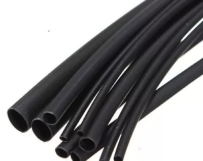 Heat Shrink Black 2M Tubing 11 Sizes Cable Insulation & Wire Sleeve Ratio 2:1 • $4.50