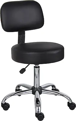 Be Well Medical Spa Stool With Back In Vinyl Black • $105.15