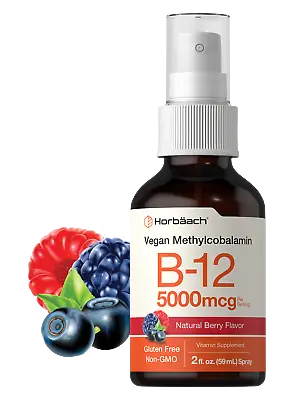 Vitamin B12 Spray | 5000 Mcg | 2 Oz Vegan Liquid Methylcobalamin | By Horbaach • $12.09