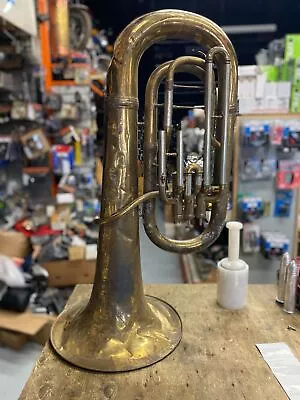 Vtg Tuba Horn Baritone Euphonium Sousaphone Musical Instrument Master Band • $279.95