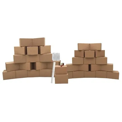 UBMOVE 36 Moving Boxes 2 Room Basic Moving Kit Tape Bubble Packing Paper • $99.45