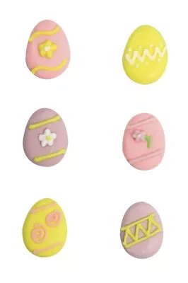 Easter Egg Sugar Pipings X 12 Edible Cake Decorations • £1.99