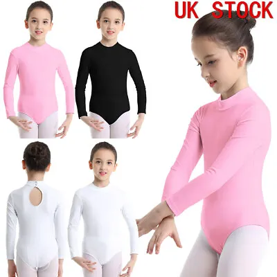 £10.92 • Buy UK Kids Girls Dance Leotard Turtleneck Bodysuit Ballet Gymnastics Romper Catsuit