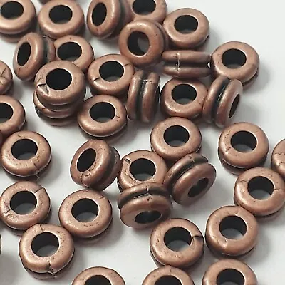 25pcs Double Ring Metal Spacer Beads Antique Copper 6mm - B0230263 • £3.05