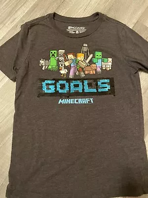 Mojang Minecraft Boys Flip Sequin Short Sleeve Shirt Size Medium • $8