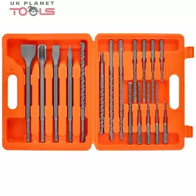 WellCut SDS Plus Hammer Drill & Chisel Set With Storage Case - 17 Pcs • £18.99