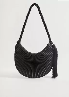 Mango Black Pleated Evening Shoulder Bag • $19