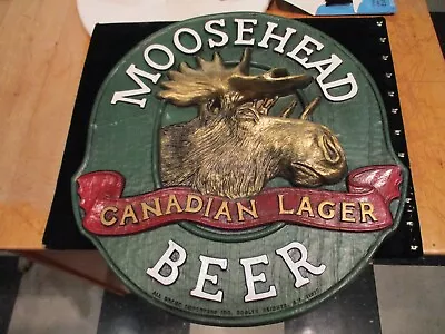 Vintage Moosehead Canadian Lager Beer 14  X 13  Hard Plastic Man Cave Bar Sign • $17.99