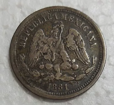 1881 Mo M MEXICO 25 CENTAVOS SILVER COIN =VF=  • $19.99