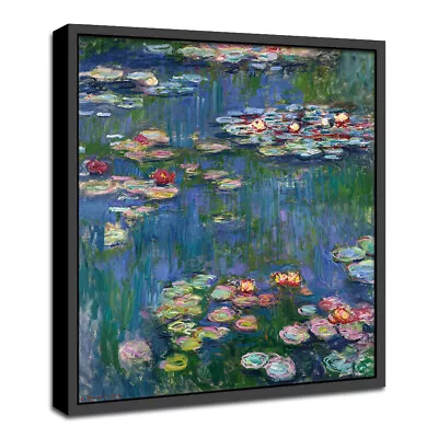 Claude Monet Painting Water Lilie Framed Oil Canvas Print Wall Art • $63.88