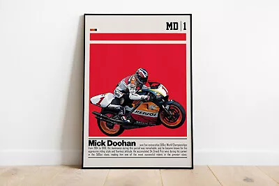 Mick Doohan Poster For Sports Fan Wall Art For MotoGP Fans Modern Sports Decor F • $20.99