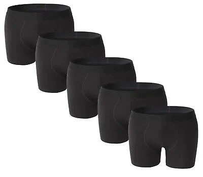 Pack Of 5 Black Mens Boxer Shorts 95% Cotton Trunks Comfort Fit Mens Underwear • £9.95