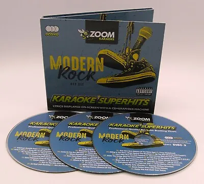 Zoom Karaoke CD+G - MODERN ROCK Superhits - 3 CD+G Discs - 59 Tracks • £9.95