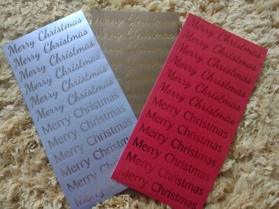 £2.99 • Buy Merry Christmas Peel Off Sticker Sheet For Card Making Scrapbooking Crafts