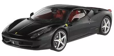 FERRARI 458 ITALIA BLACK METALLIC 1:18 By HOT WHEELS ELITE WITH SLIGHTLY DAMAGE • $599.99