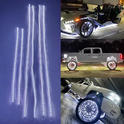 Double Row WHITE 2PCS 4FT+4PCS 6.5FT Underbody Strips Light Motorcycle 3 Wheeler • $190