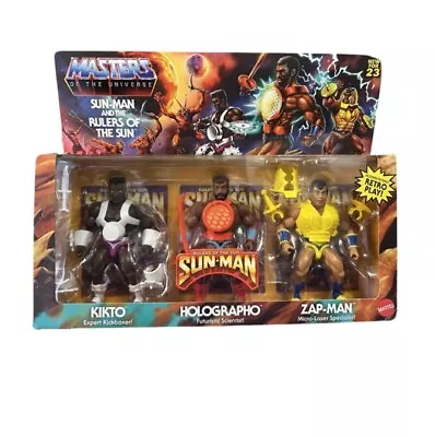 MOTU Origins SUN-MAN Rulers Of The Sun 3 Pack KIKTO ZAP-MAN HOLOGRAPHO In Hand! • $59.89