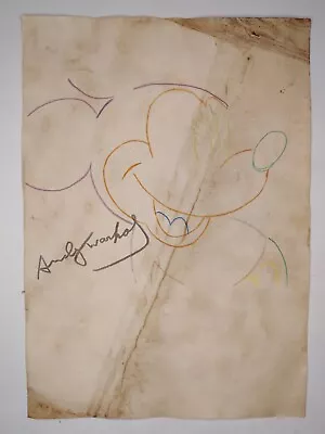 Andy Warhol Painting Drawing Vintage Sketch Paper Signed Stamped • $99.98