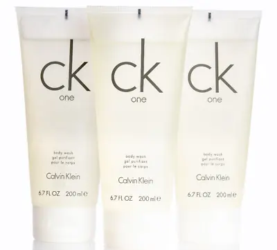 3x CK One Shower Gel For Men 200ml Calvin Klein One Shower Gel Body Wash CK1 • £26.99