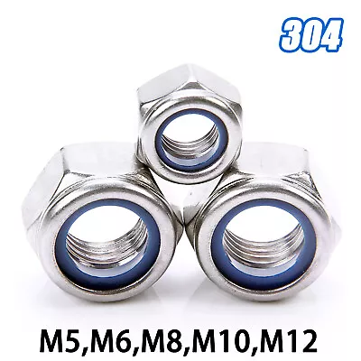 £60.95 • Buy M5,M6,M8,M10,M12 A2 Stainless Left Hand Thread Nyloc Nuts Nylon Inert Lock Nut 