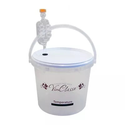 VinClasse Clear Brewing Bucket - 5 Litre - With Airlock & LCD Temperature Strip • £5.78