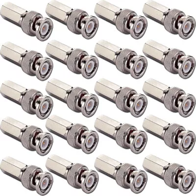 20 BNC Video Security Camera Connectors Adapters For RG6 Coaxial Cable CCTV 1H7 • $16.98