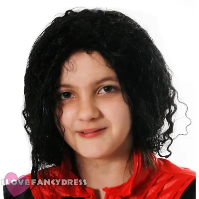 Child Black Curly Relaxed Afro Wig 1980s Pop Star Fancy Dress Costume Accessory • £9.99