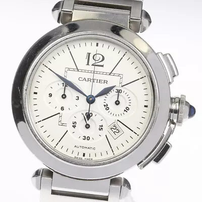 CARTIER Pasha 42MM W31085M7 Chronograph Silver Dial Automatic Men's Watch_714327 • $3375.68