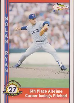 1993 Pacific Nolan Ryan 6th Place All-Time Innings Pitched #239 Rangers • $1.95