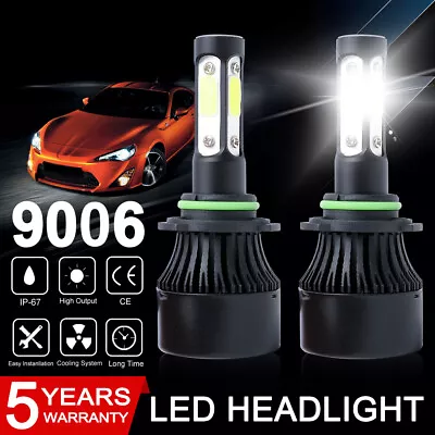 Pair 4-Sides 9006 HB4 240W 320000LM LED Headlights Kit Hi/Low Power Bulbs 6000K • $8.99