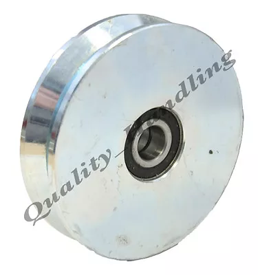 Gate Wheel Pulley Wheel 120mm V Groove Steel Wheel Double Ball Bearing Heavy. • £38