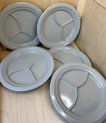 Set Of 5 Gray Melamine Melmac Divided Cafeteria Plates Arrowhead Envoy #100 9.5  • $20