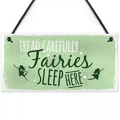 Fairies Sleep Here Garden Shed Fairy Shabby Chic Sign Plaque Home Gift Friend • £3.99