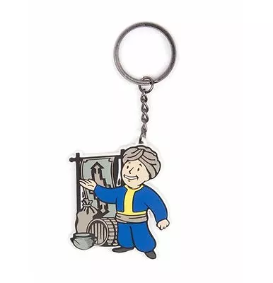 FALLOUT 4 VAULT BOY Merchant Skill Keychain Official Vault Tec Rubber NEW  • £9.63