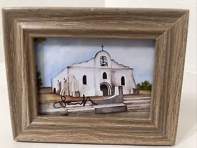 Mission House Church Lithograph Miniature Framed Under Glass Hand-Signed 4.5x3.5 • $25.16