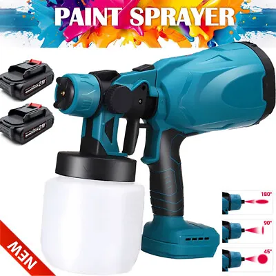 High Pressure Cordless Paint Sprayer With 2 Batteries Electric HVLP Spray Gun • $39.99