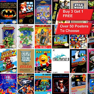 £1.99 • Buy Retro NES Nintendo Poster Classic Vintage 80s 90s Print Picture Wall Art A4 A3