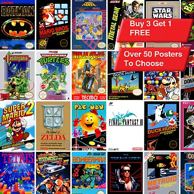 Retro NES Nintendo Poster Classic Vintage 80s 90s Print Picture Wall Art A4 A3 • £3.49