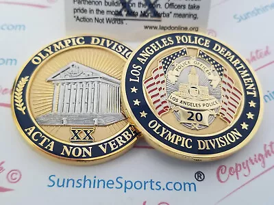 LAPD Olympic Division Challenge Coin  SERIES ONE 1.75 New LAPDFBICHP • $17.15