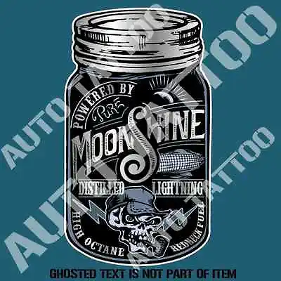 Powered By Pure Moonshine Decal Sticker Retro Hot Rod Rat Rod Vintage Stickers • $3.86