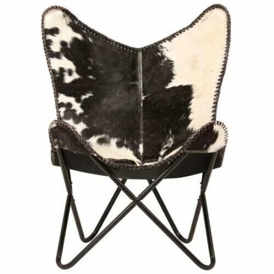 $246.51 • Buy Genuine Leather Hair On Vintage Butterfly Living Room Chair Retro Office Chair