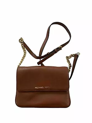 Michael Kors Brown Leather Cognac Crossbody Bag Purse Satchel  • $40